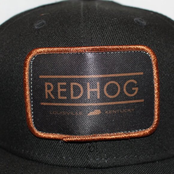 Red Hog Louisville Kentucky Patch Black Structured Adjustable Trucker Hat - Picture 3 of 12